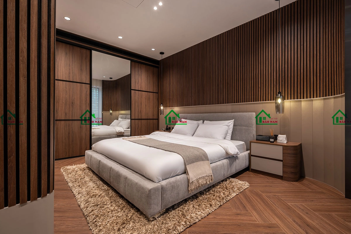 Mẫu giường ngủ bọc vải cực xịn cho phòng ngủ master cao cấp
