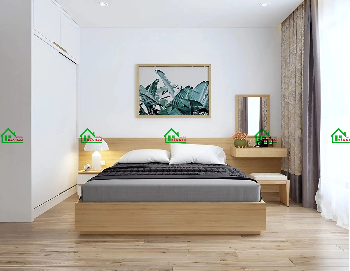 Giường ngủ gỗ công nghiệp MDF giá rẻ