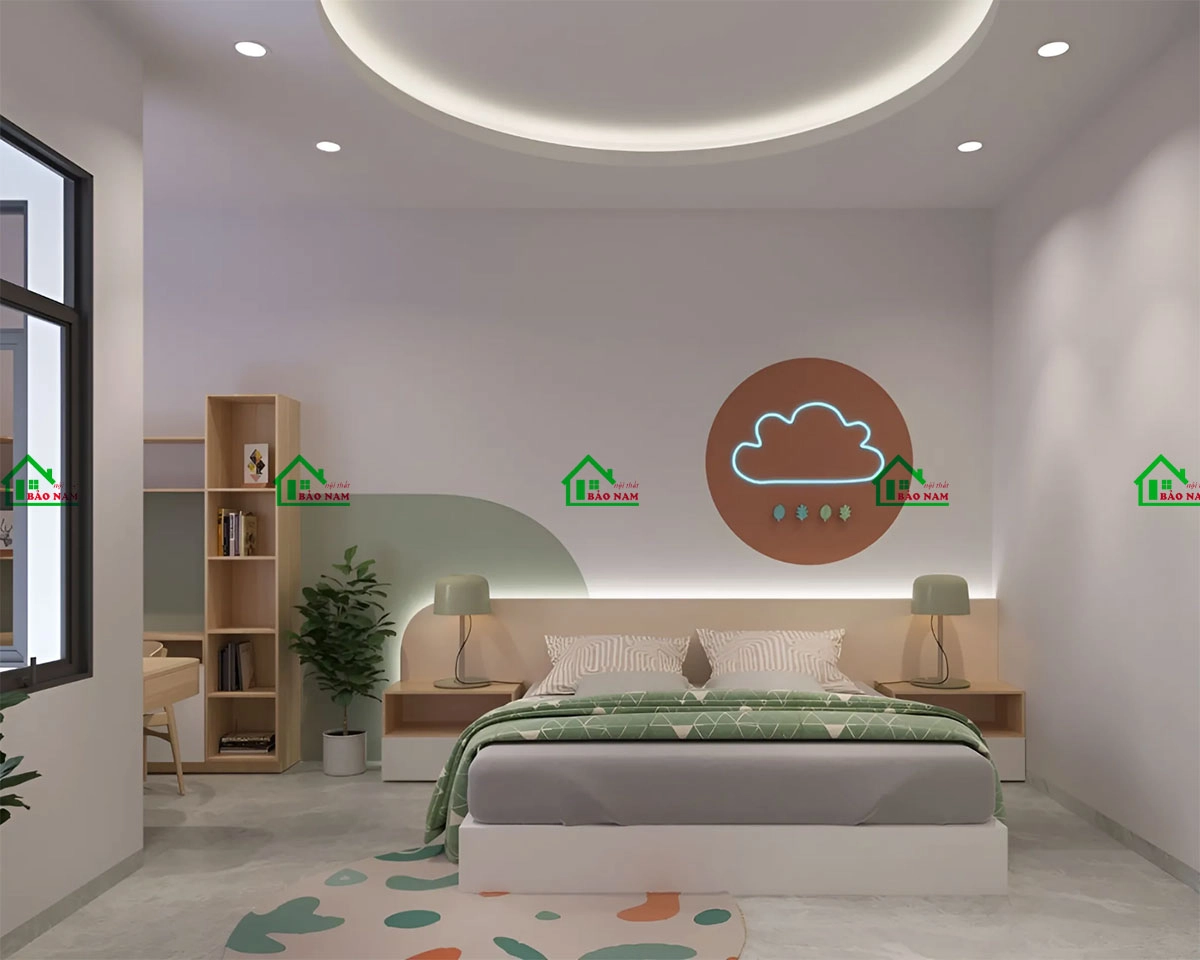 Mẫu giường ngủ gỗ đẹp hiện đại cho bé