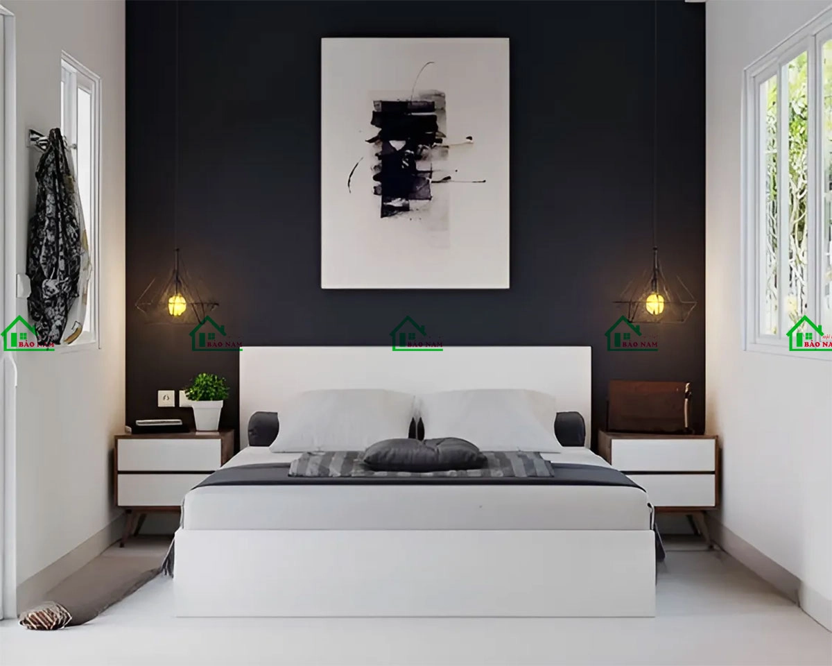 Giường ngủ MDF Melamine màu trắng