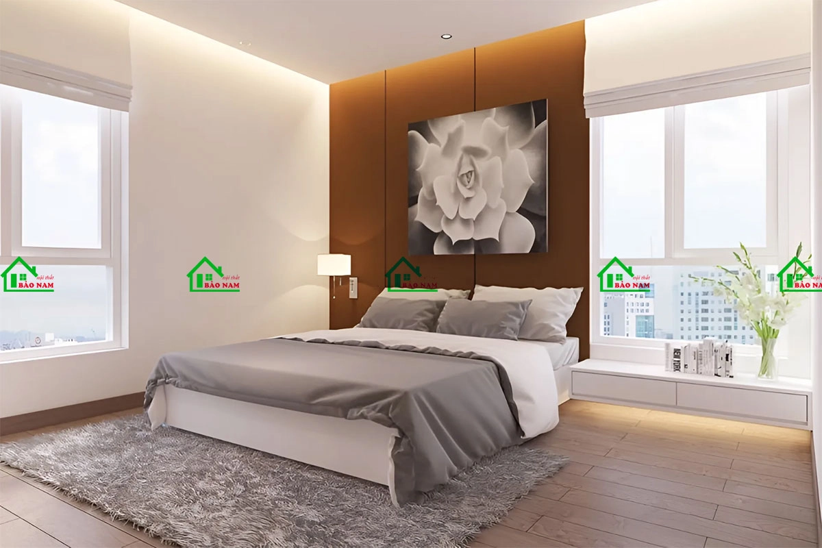 Giường ngủ gỗ MDF kiểu nhật hiện đại