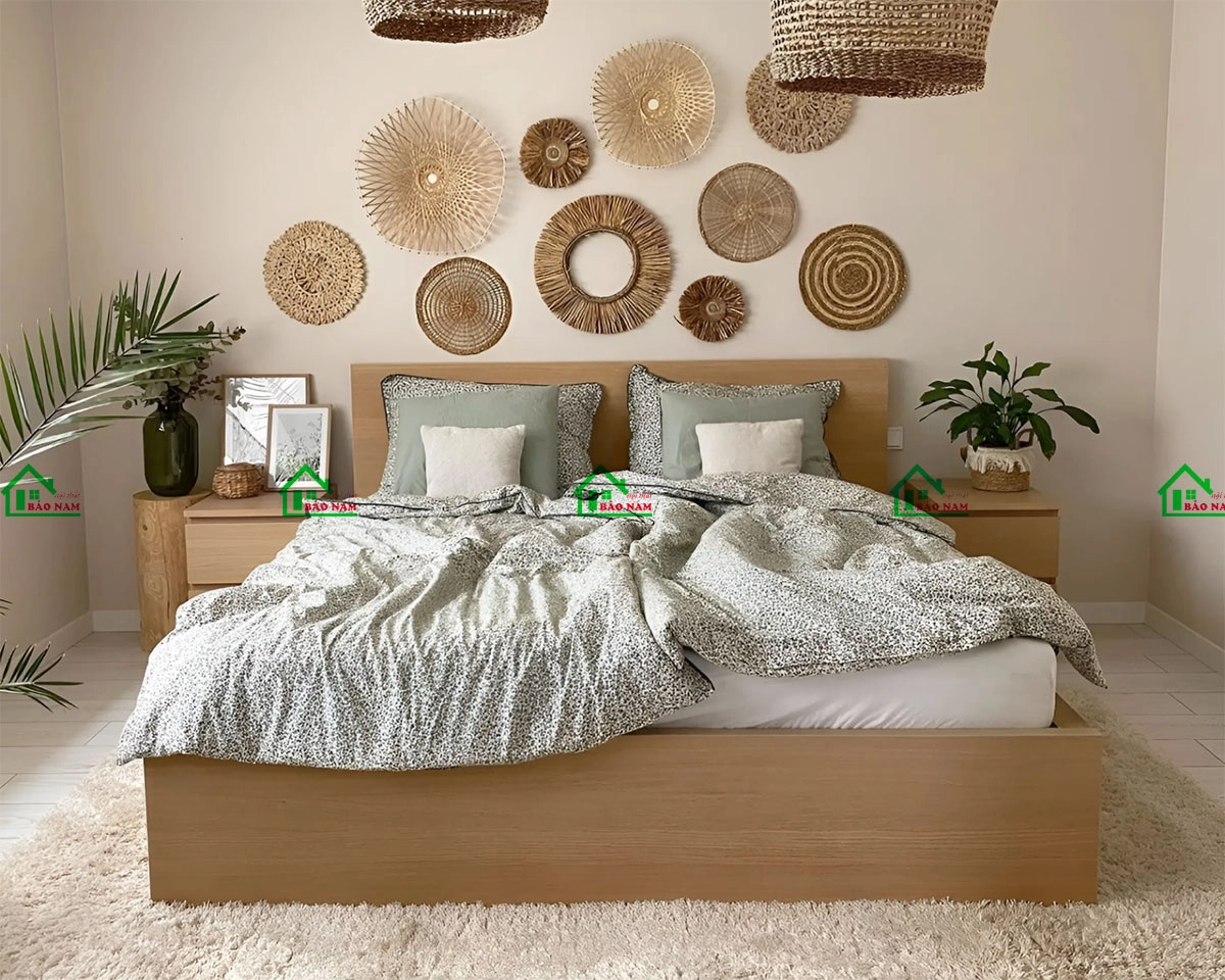 Giường ngủ gỗ đẹp cho phòng ngủ phong cách Vintage