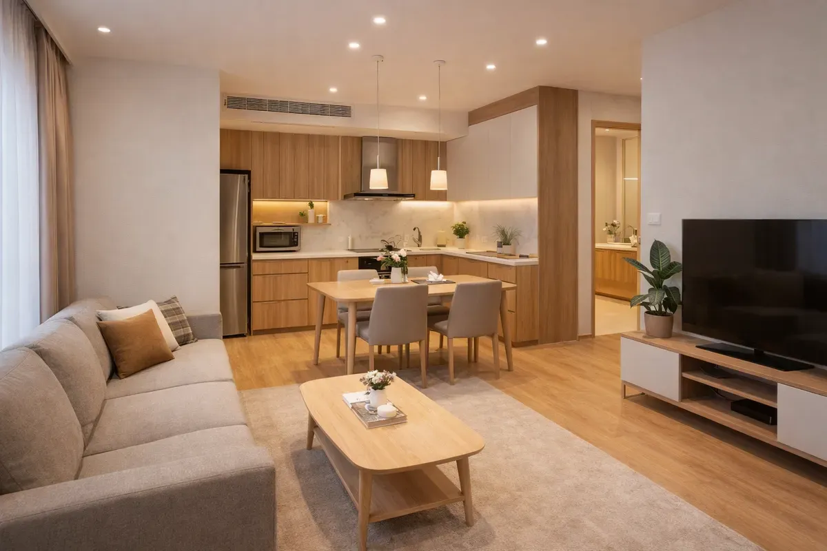 nội thất căn hộ 70m2 hoàn thiện trọn gói