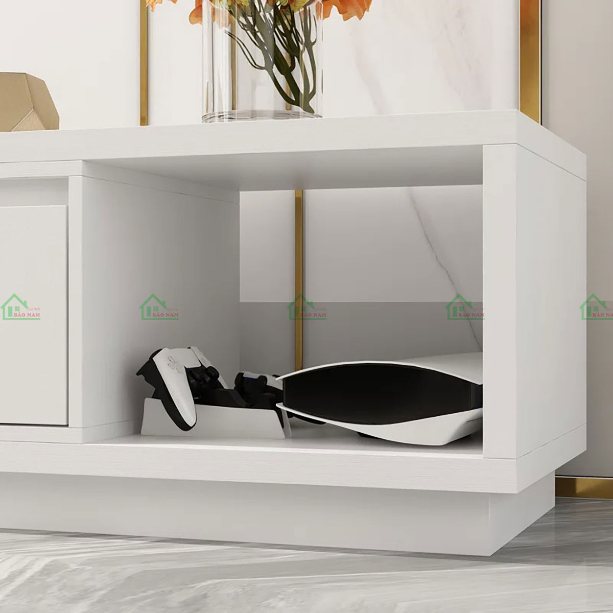 Chất liệu gỗ công nghiệp MDF An Cường bền chắc, dễ lắp đặt và vệ sinh.