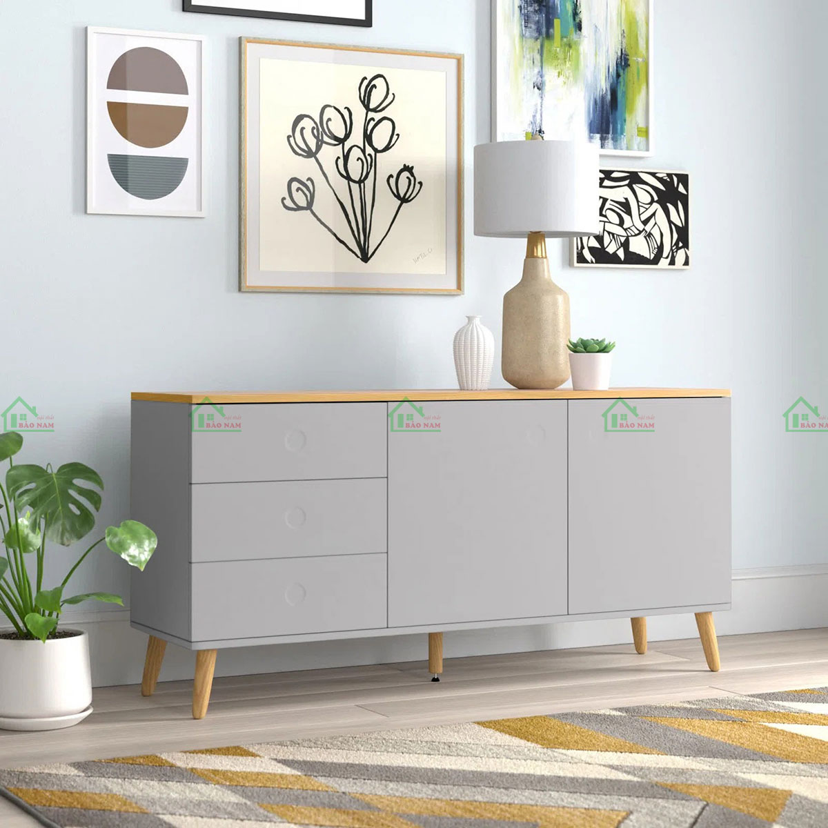Bề mặt Melamine đa dạng màu sắc, tạo vẻ đẹp sang trọng và ấm cúng cho không gian phòng khách.