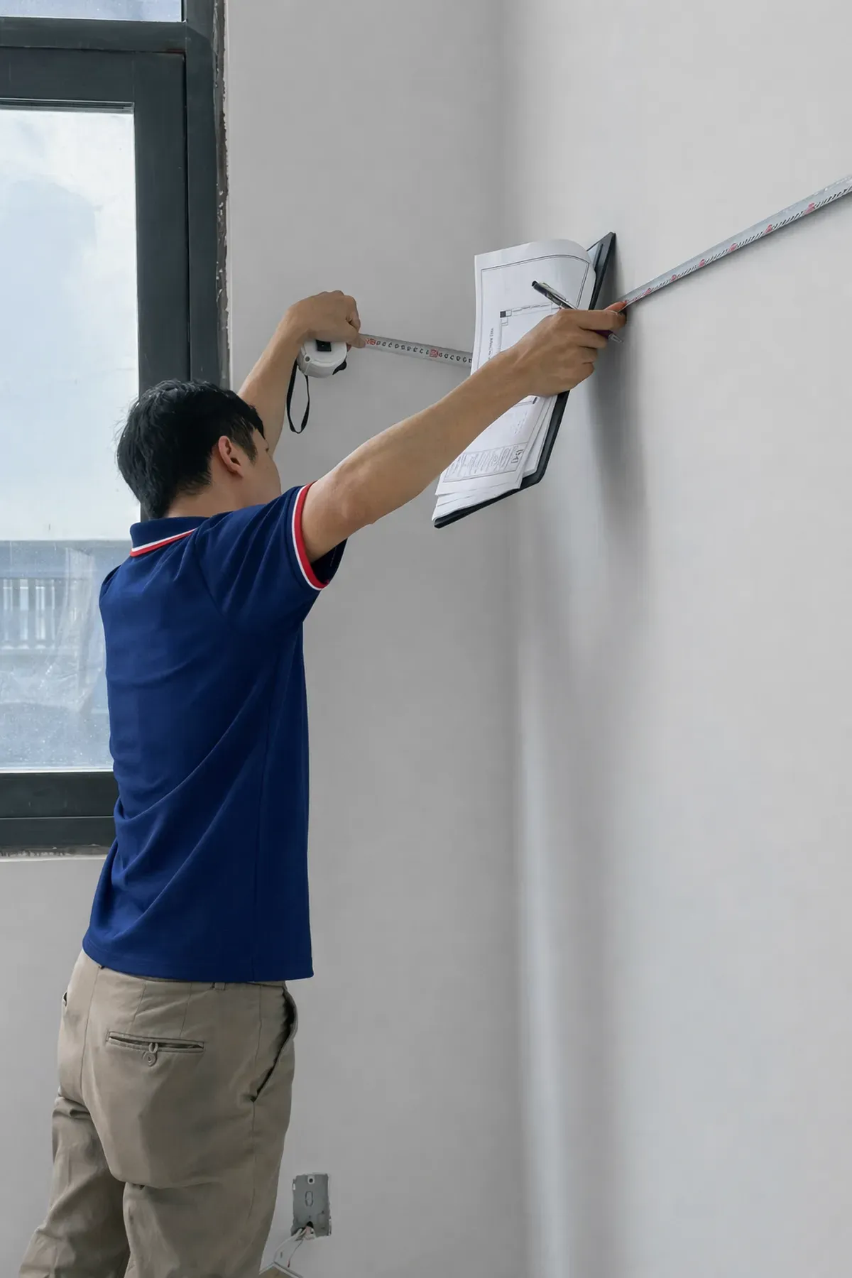 Khảo sát và đo đạc trước khi thi công nội thất tại xưởng