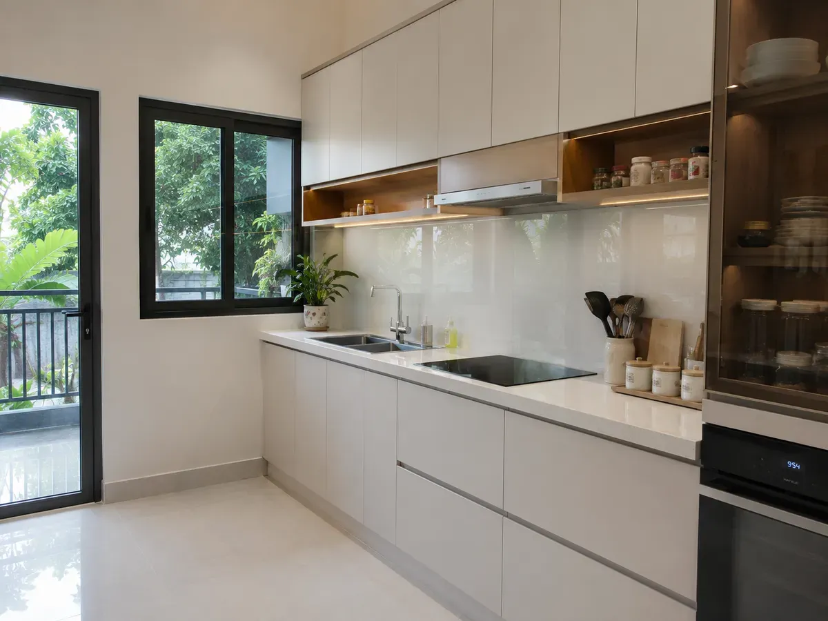 Lựa chọn chiều cao tủ bếp phù hợp giúp giảm mỏi lưng khi nấu ăn.