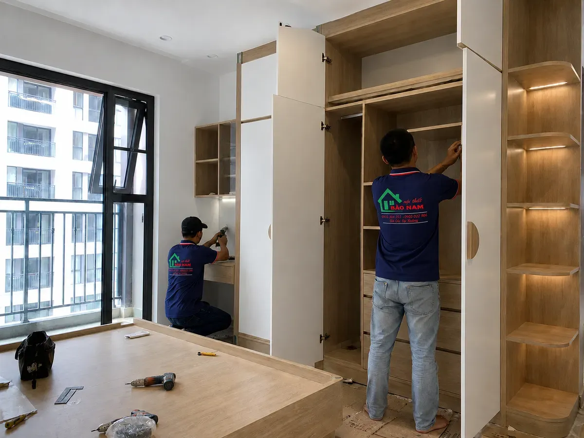 Quá trình lắp đặt ảnh hưởng trực tiếp đến chất lượng hoàn thiện nội thất.