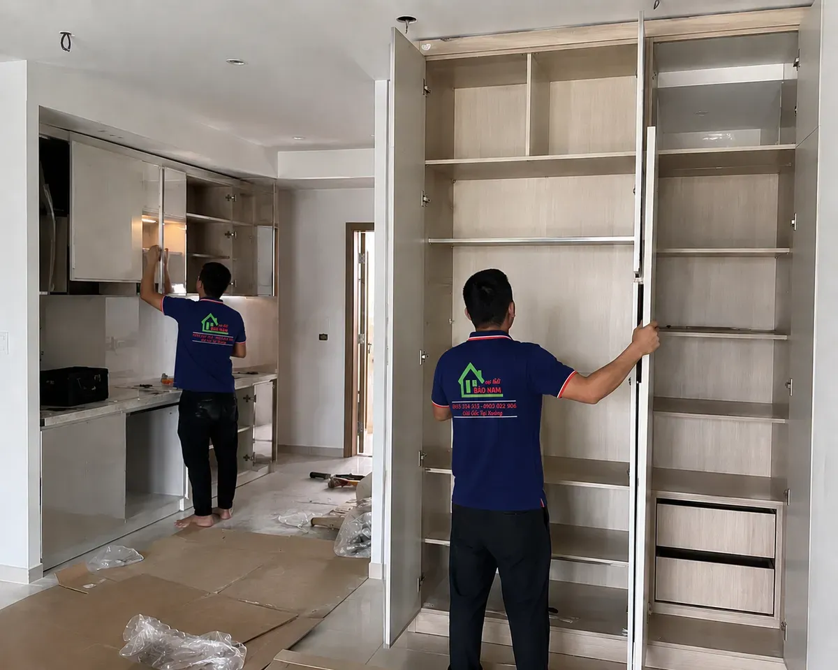 Thi công và lắp đặt đúng kỹ thuật giúp tăng tuổi thọ cho toàn bộ hệ nội thất.