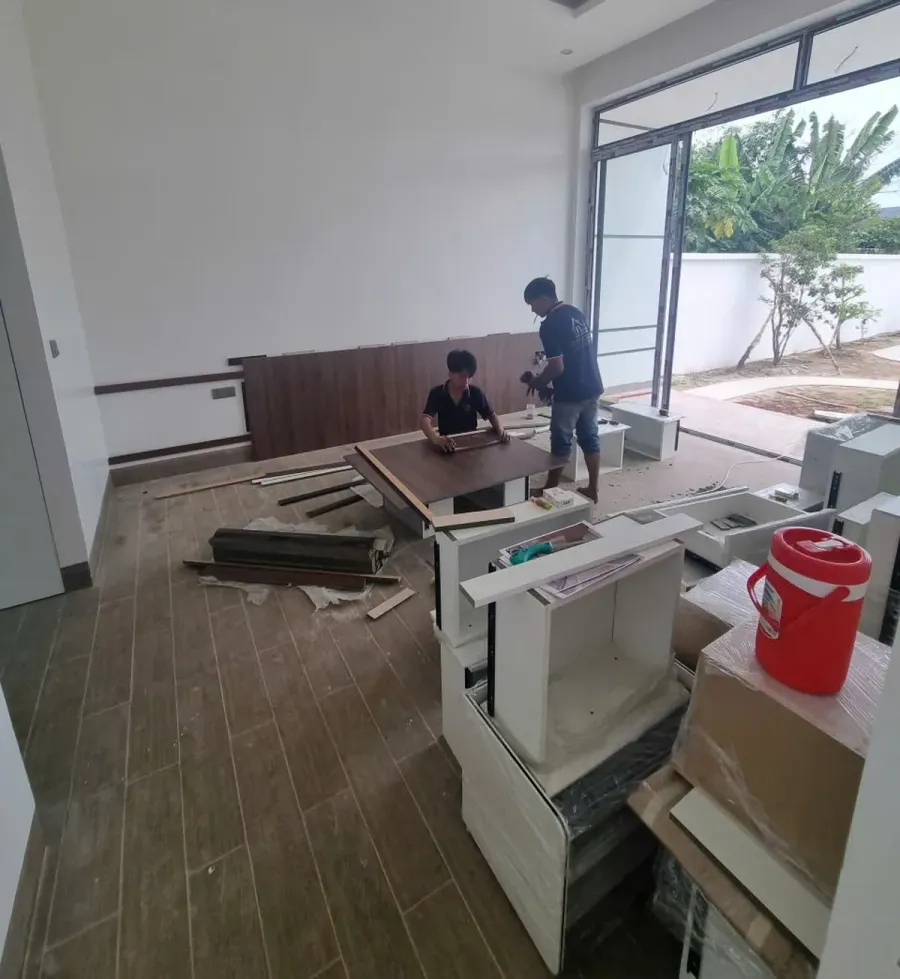 Hoàn thiện nội thất tại công trình sau quá trình sản xuất và lắp đặt.