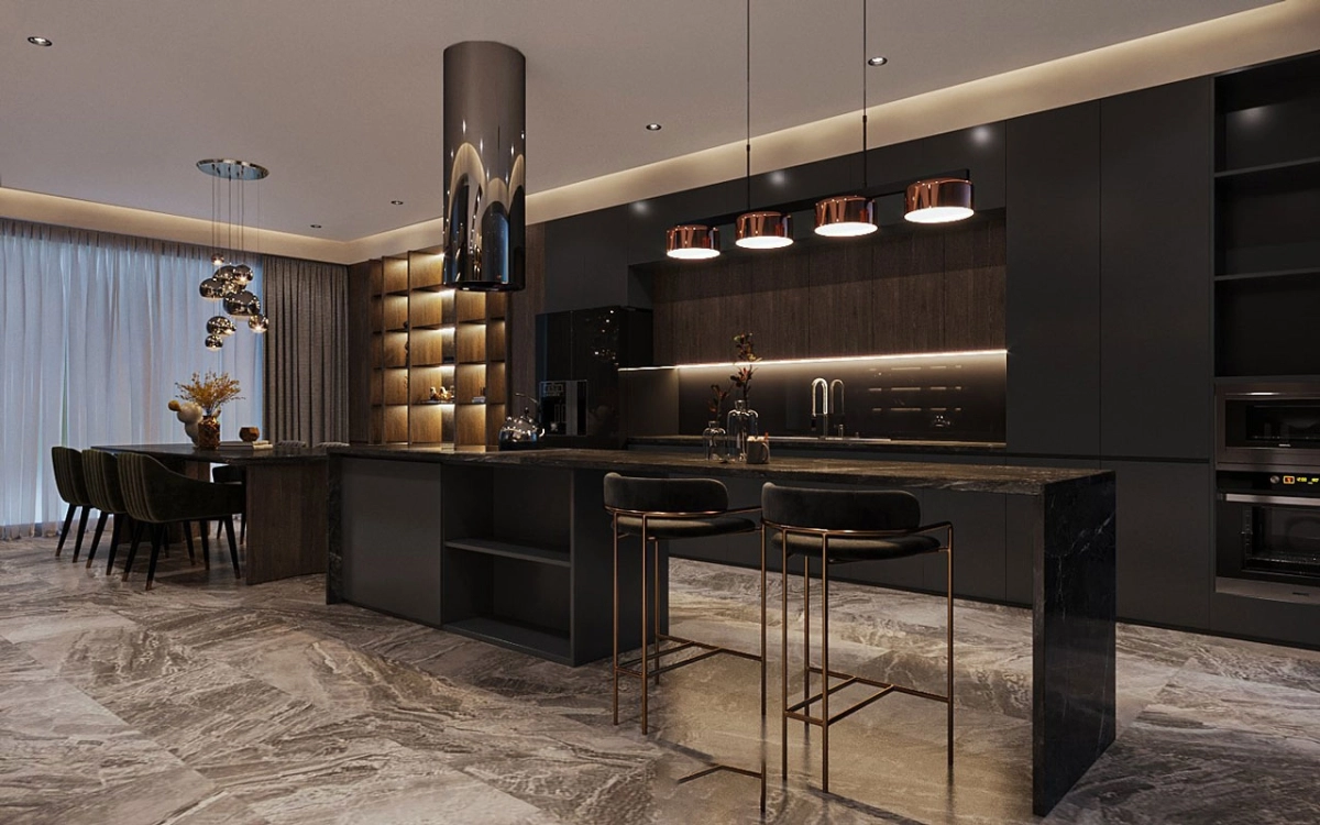 Tủ bếp MDF Melamine an cường đẳng cấp
