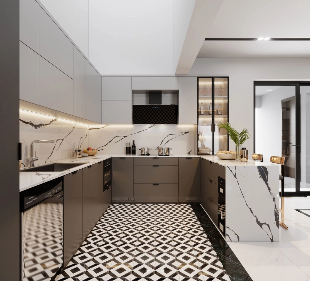 Tủ bếp melamine an cường đẳng cấp với độ bền và thẩm mỹ