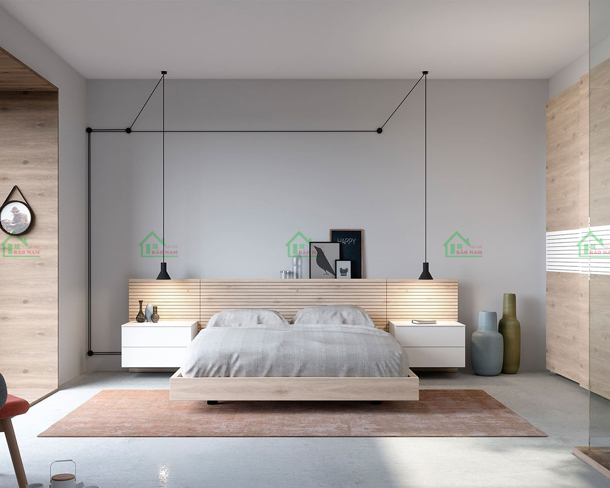 Mẫu Giường Ngủ Gỗ Công Nghiệp An Cường Hiện Đại Đẹp GN33