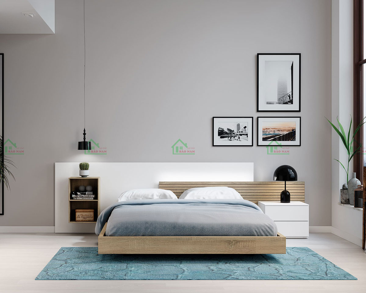 Mẫu Giường Ngủ Gỗ Công Nghiệp Đẹp Hiện Đại GN31