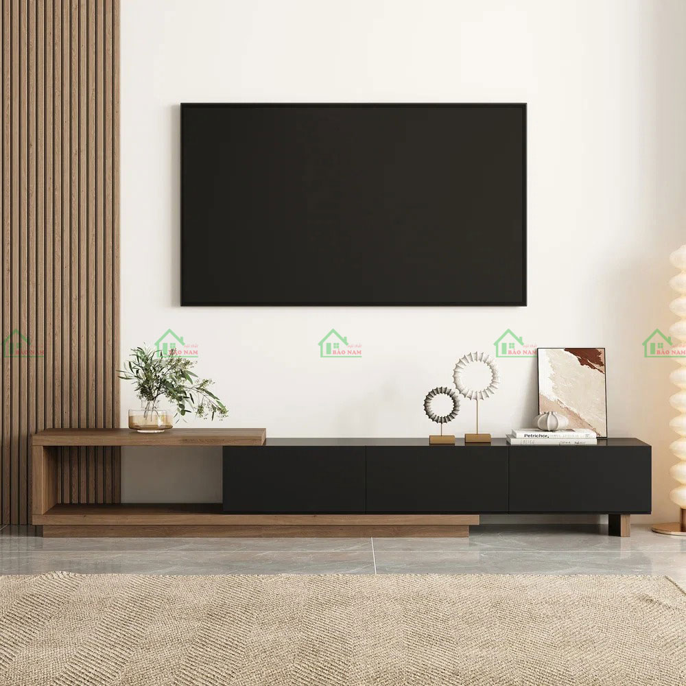 Kết hợp giữa gỗ và các tông màu trung tính mang lại vẻ đẹp tinh tế, thanh lịch cho không gian phòng khách.