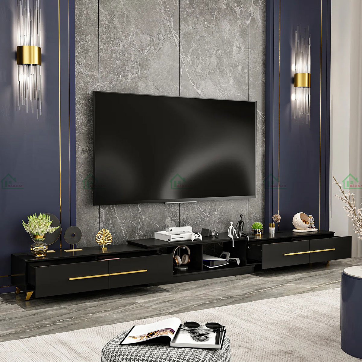 Chất liệu gỗ công nghiệp MDF bền chắc, dễ dàng vệ sinh.