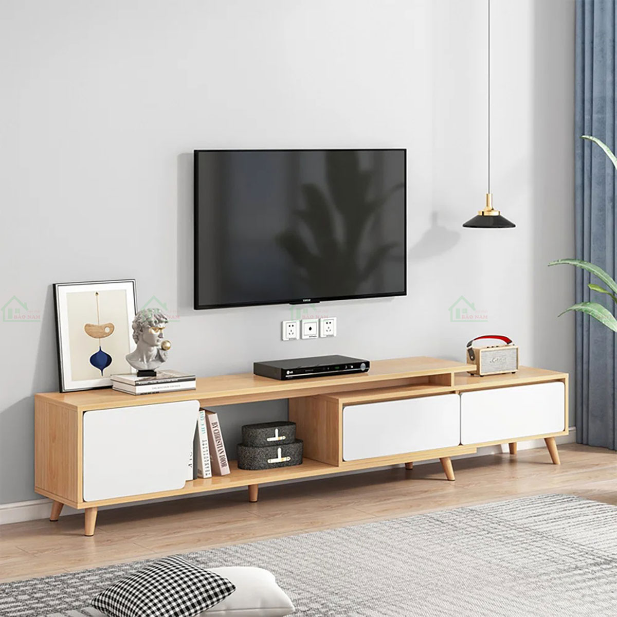 Mẫu Kệ Tivi Phòng Khách Gỗ Công Nghiệp MDF Hiện Đại Đẹp PK32