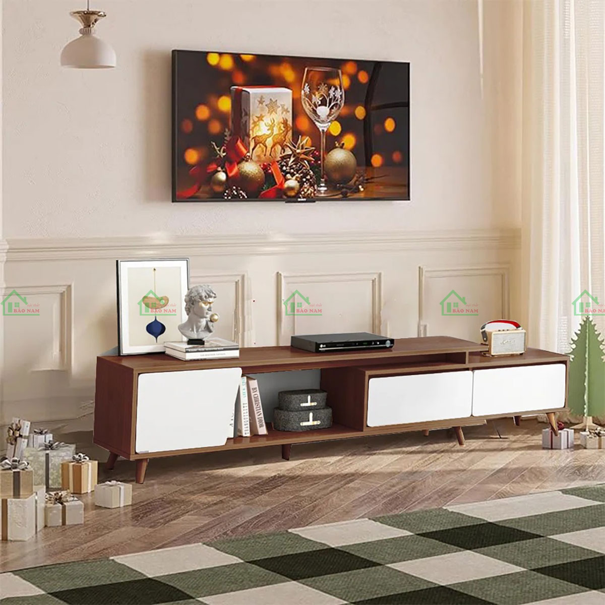 Mẫu Kệ Tivi Phòng Khách Gỗ Công Nghiệp MDF Hiện Đại Đẹp PK32