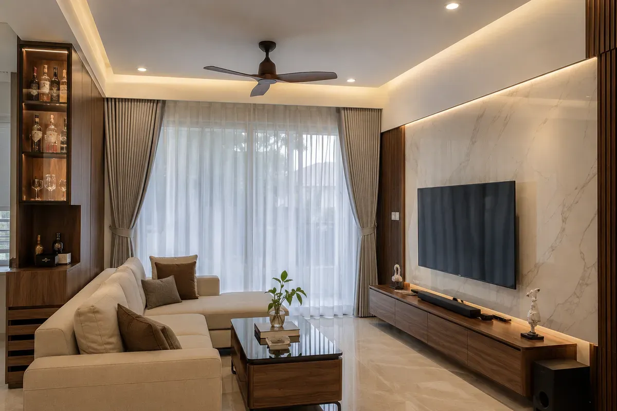 Thiết kế nội thất chung cư tối ưu diện tích và mang lại không gian sống tiện nghi.