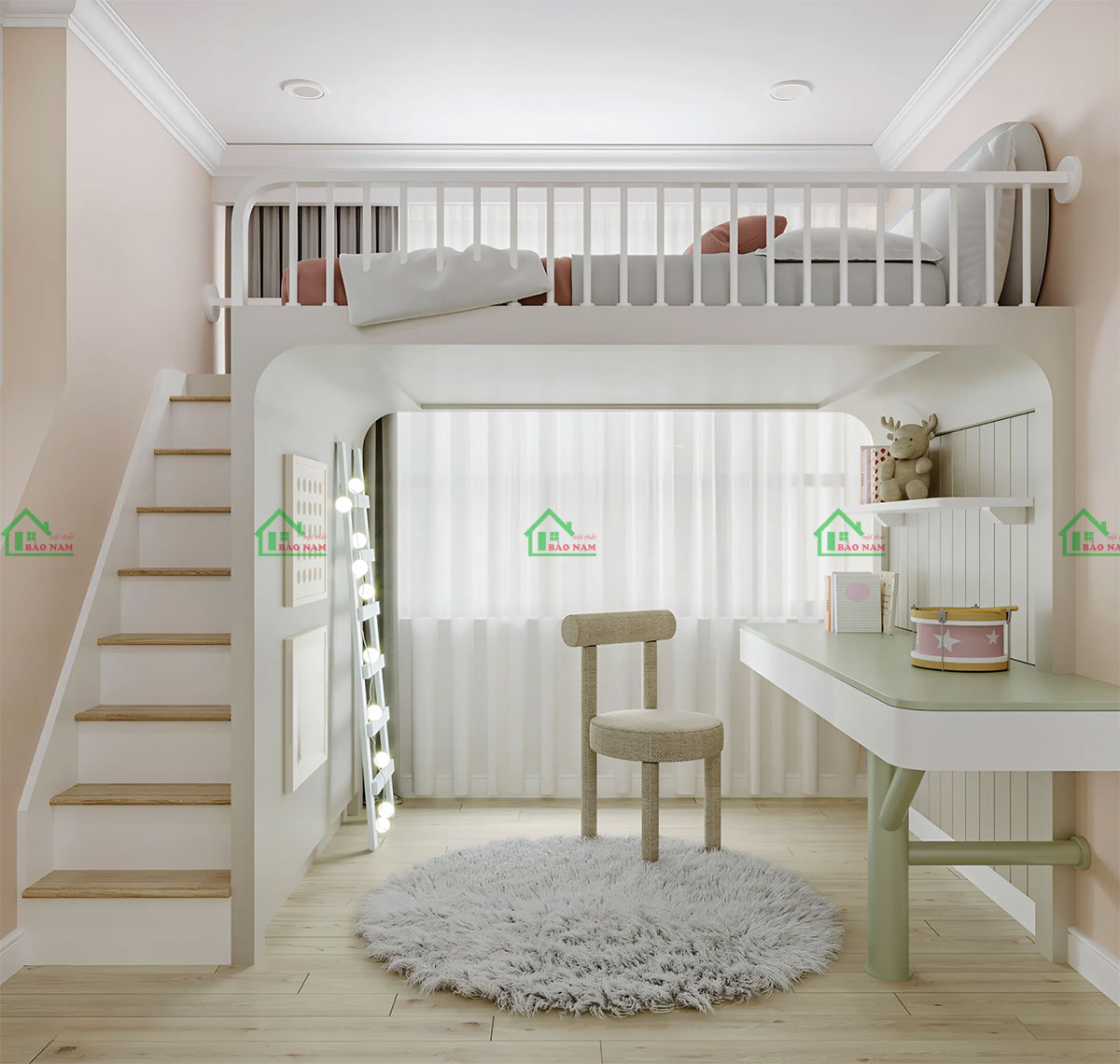 Mẫu Phòng Ngủ Giường Tầng Hiện Đại Cho Bé PB22