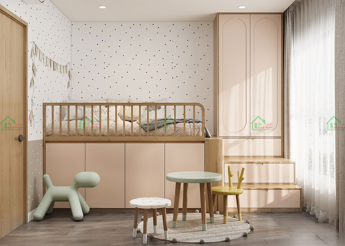 Mẫu Phòng Ngủ Hiện Đại Dễ Thương Cho Bé Gái PB18