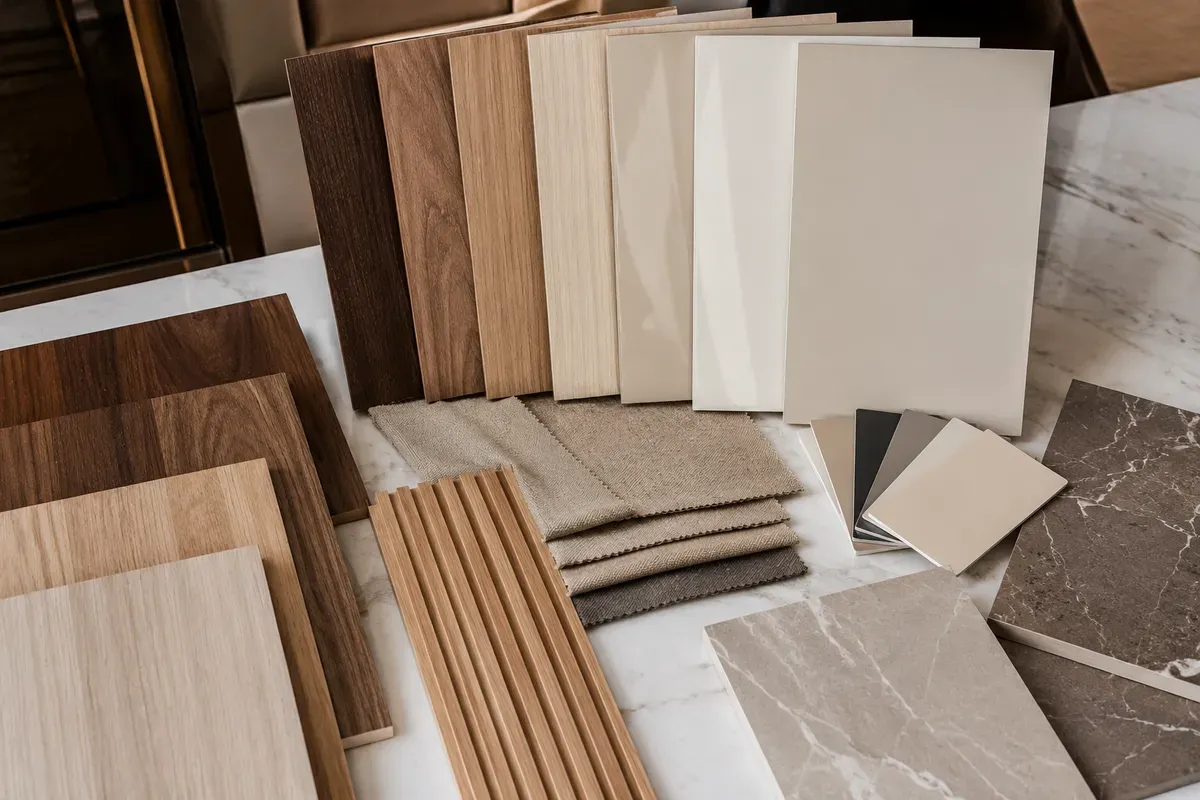 Các mẫu vật liệu tạo nên sự đa dạng cho thiết kế nội thất