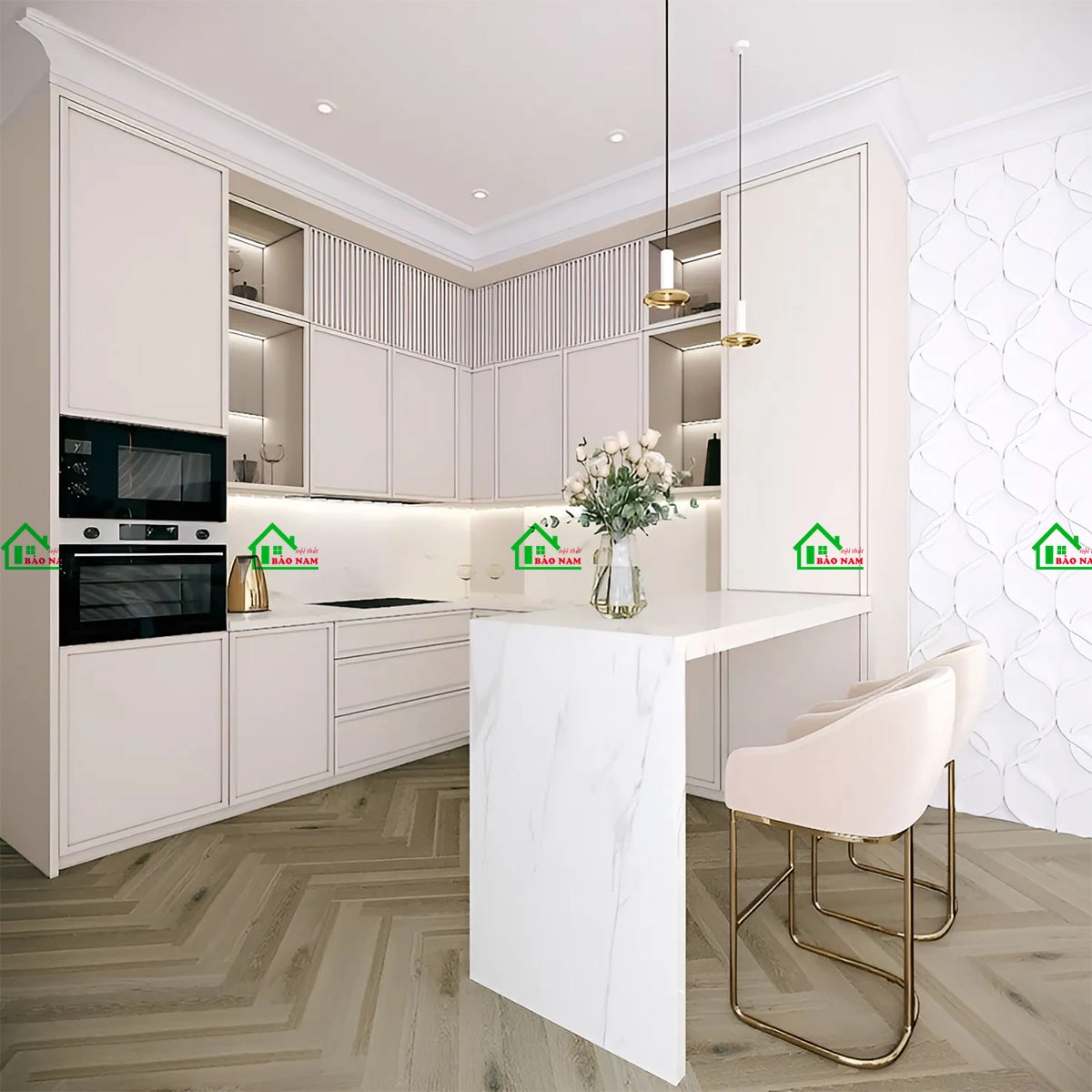 Mẫu tủ bếp đẹp hiện đại phong cách Scandinavian