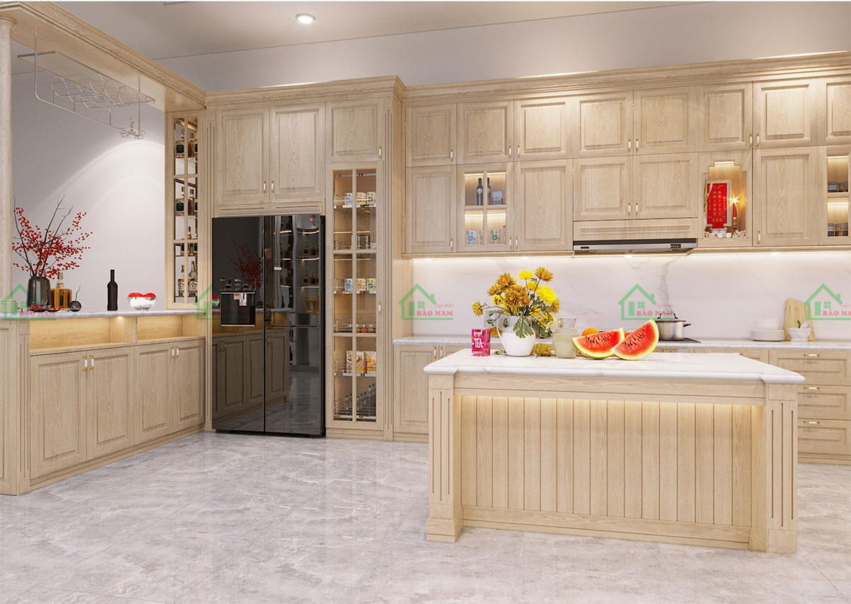 Các chi tiết trang trí, họa tiết hoa văn, đường nét uốn lượn tạo nên phong cách Tân cổ điển đẳng cấp.