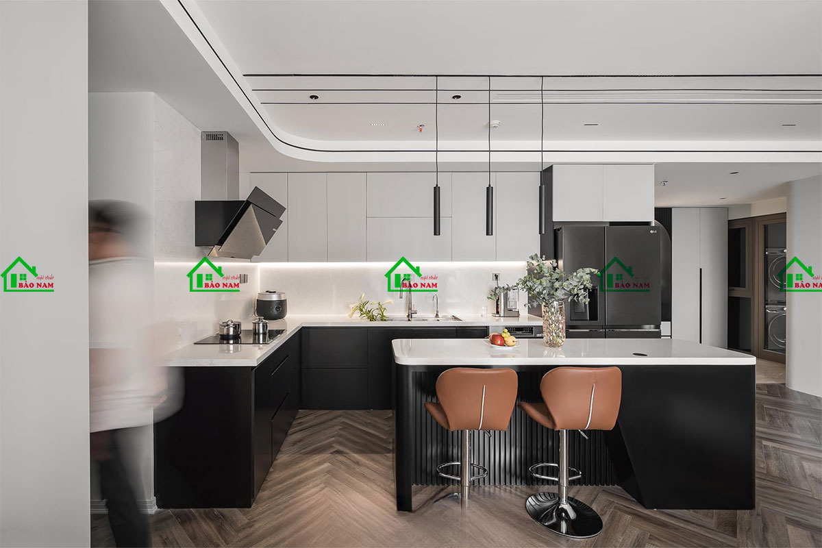 Mẫu Tủ Bếp MDF Melamine Hiện Đại, Đẹp TB49