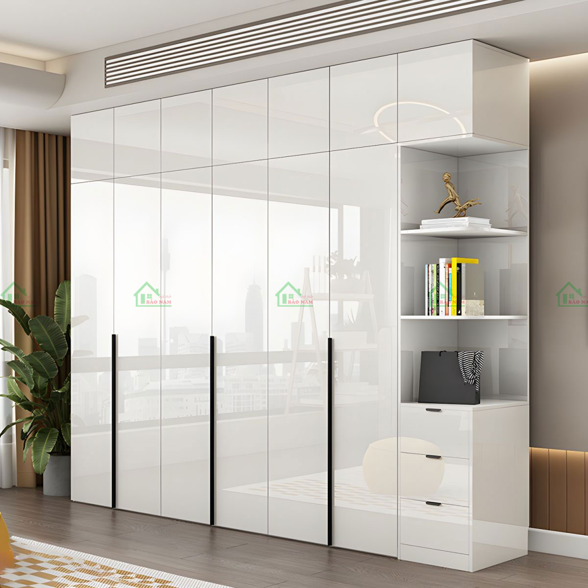 Tủ Quần Áo Acrylic Màu Trắng Hiện Đại Sang Trọng TAR23