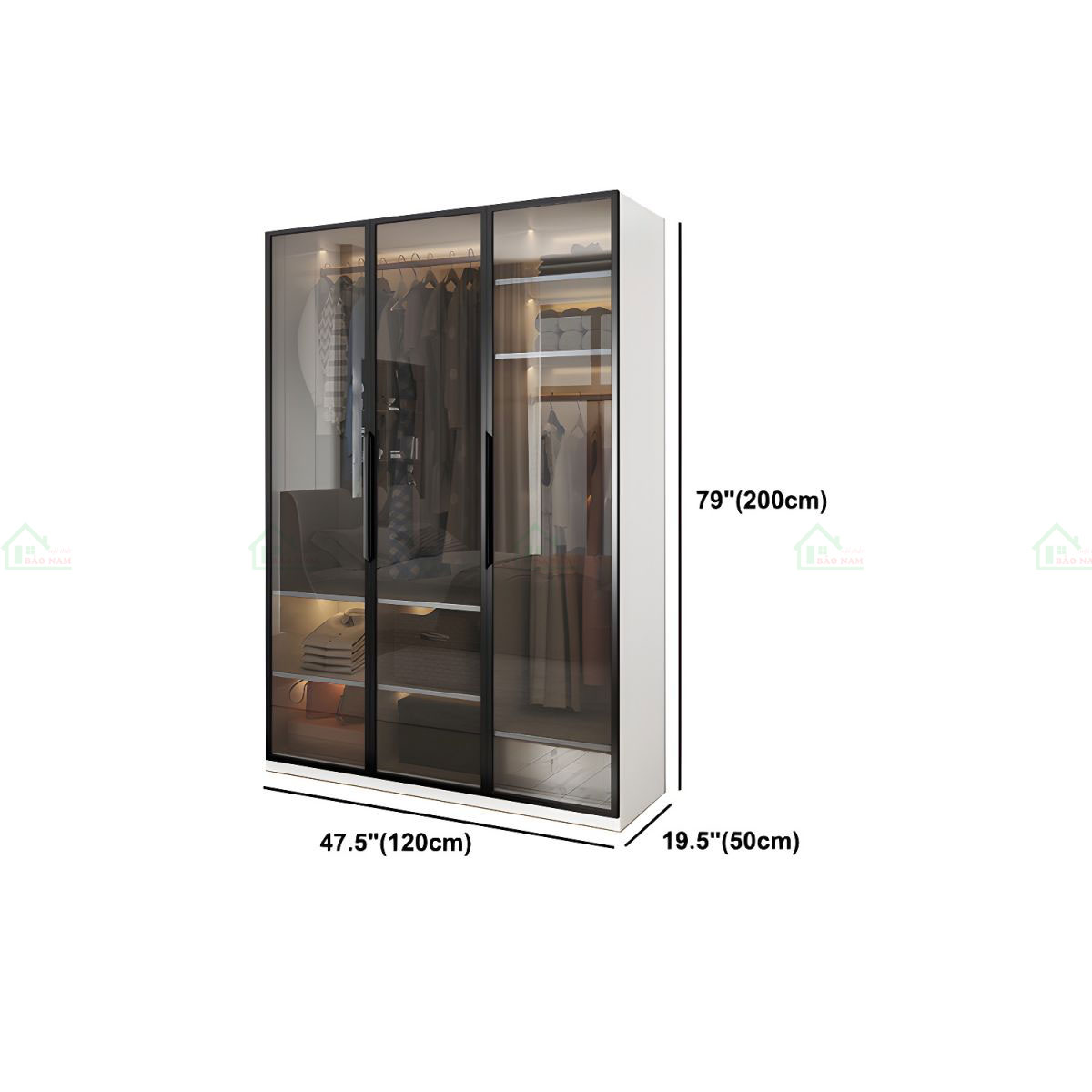 Mẫu Tủ Quần Áo Cánh Kính Cường Lực Hiện Đại Đẹp TK33