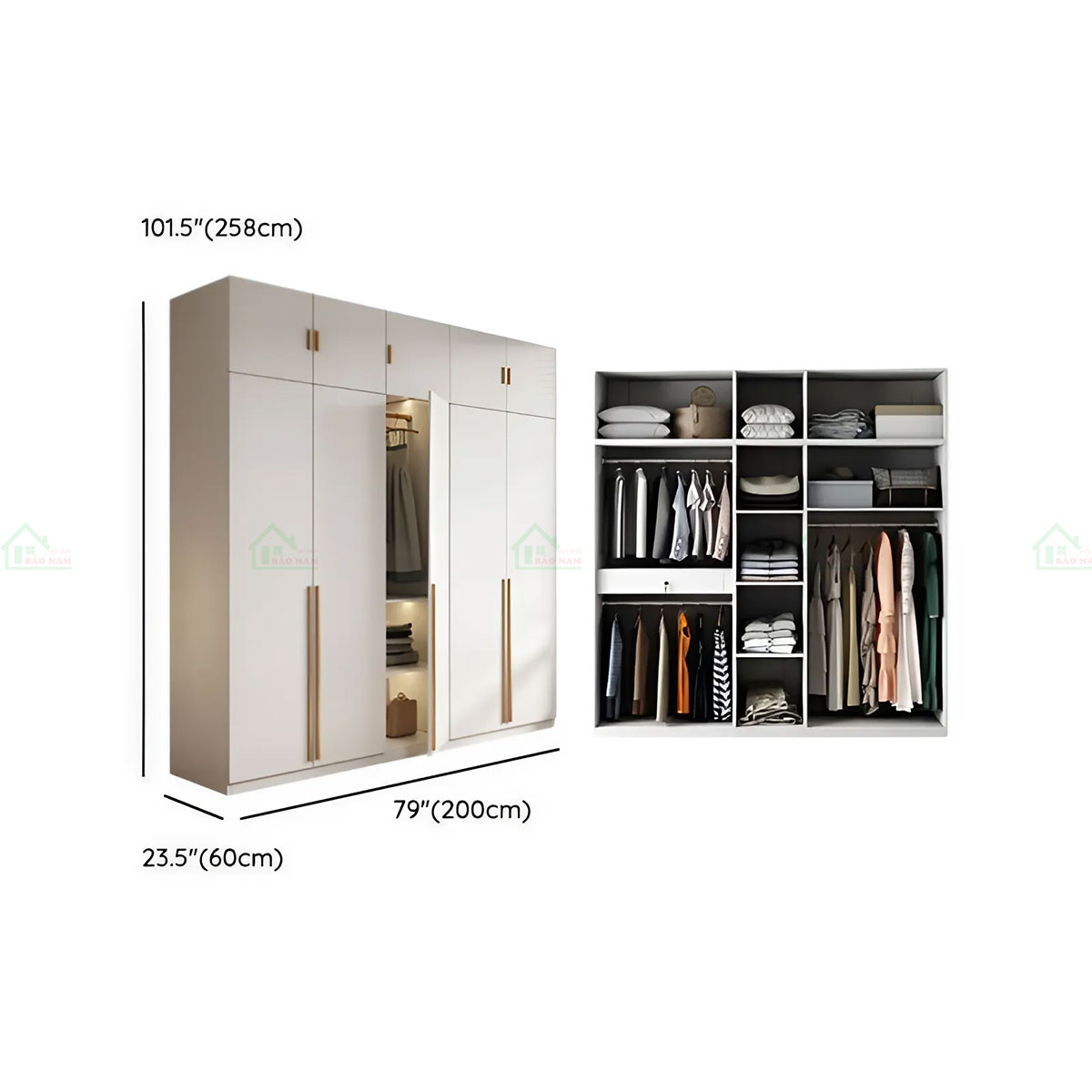 Mẫu Tủ Quần Áo Gỗ Công Nghiệp An Cường Đẹp Hiện Đại TA38
