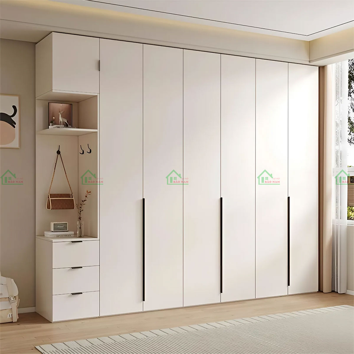 Thiết kế hiện đại, tối giản với dáng hình khối vuông vắn, phù hợp với các phong cách nội thất hiện đại.