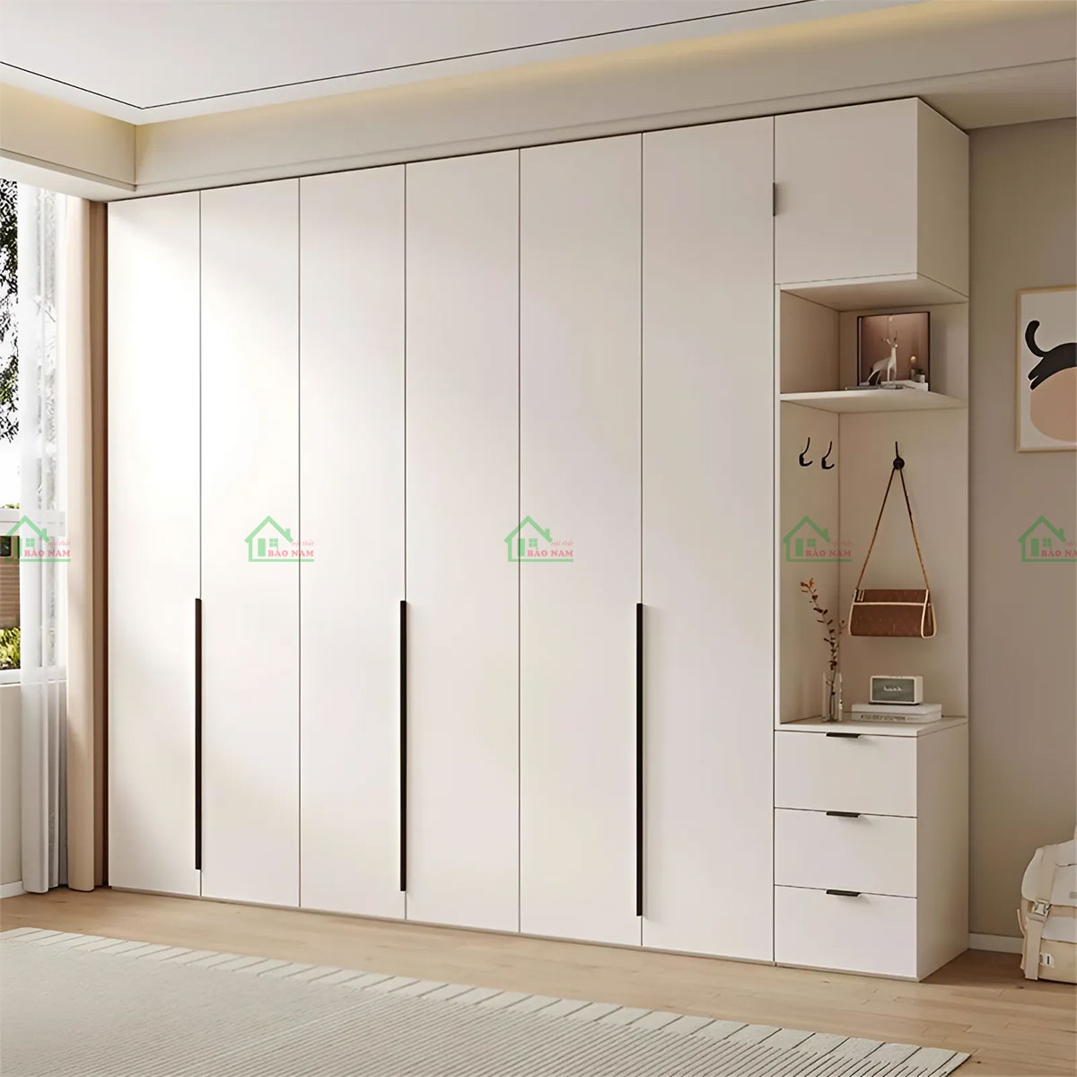 Mẫu Tủ Quần Áo Gỗ Công Nghiệp Đẹp Hiện Đại TA41