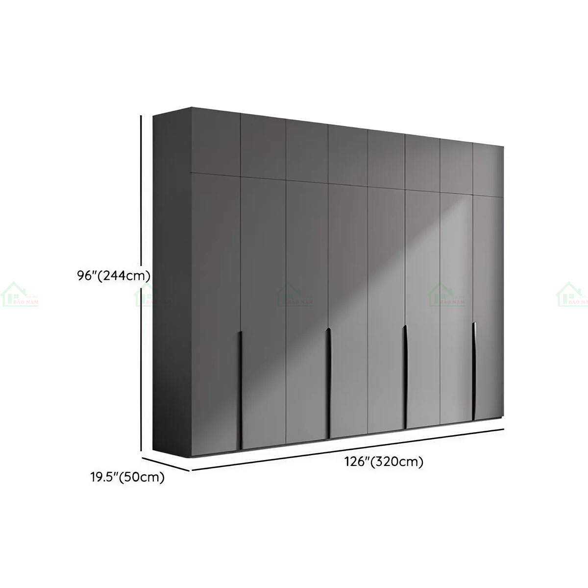 Mẫu Tủ Quần Áo Gỗ Công Nghiệp Màu Xám Đẹp Hiện Đại TA40