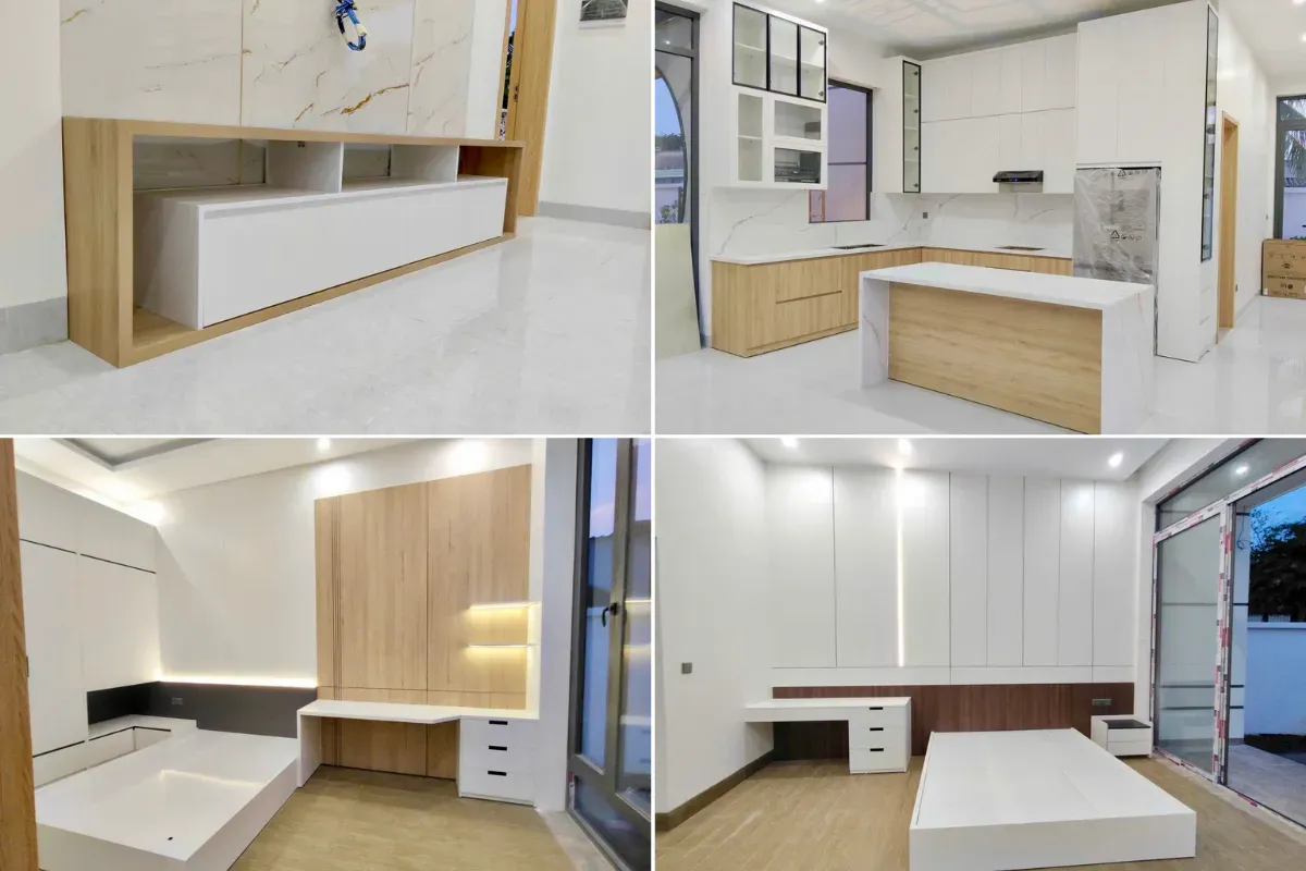 nội thất căn hộ 68m2 2 phòng ngủ thực tế 210 triệu