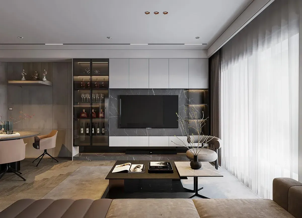 nội thất chung cư 2 phòng ngủ hiện đại trung cấp