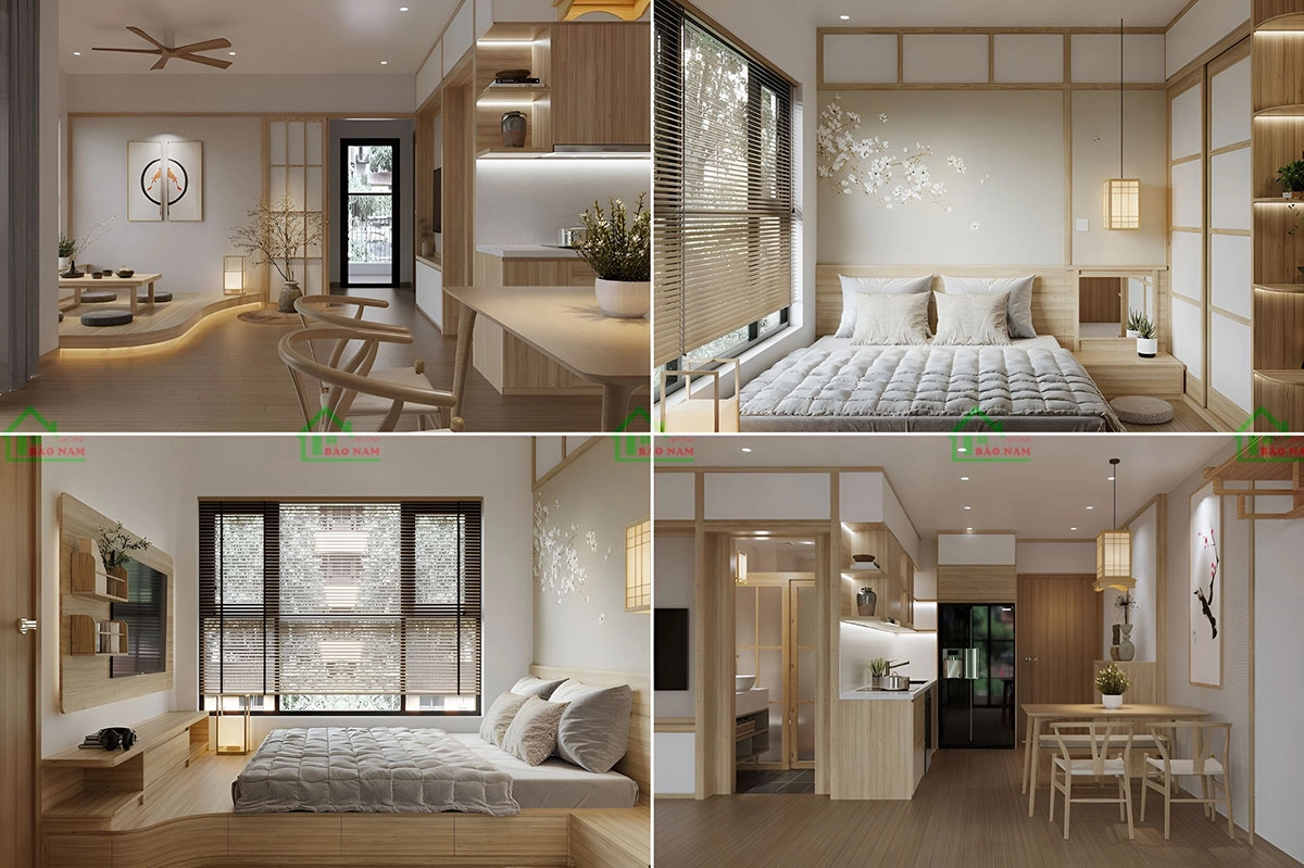 Thiết kế nội thất căn hộ phong cách Janpadi hiện đại tối giản với gam màu trung tính