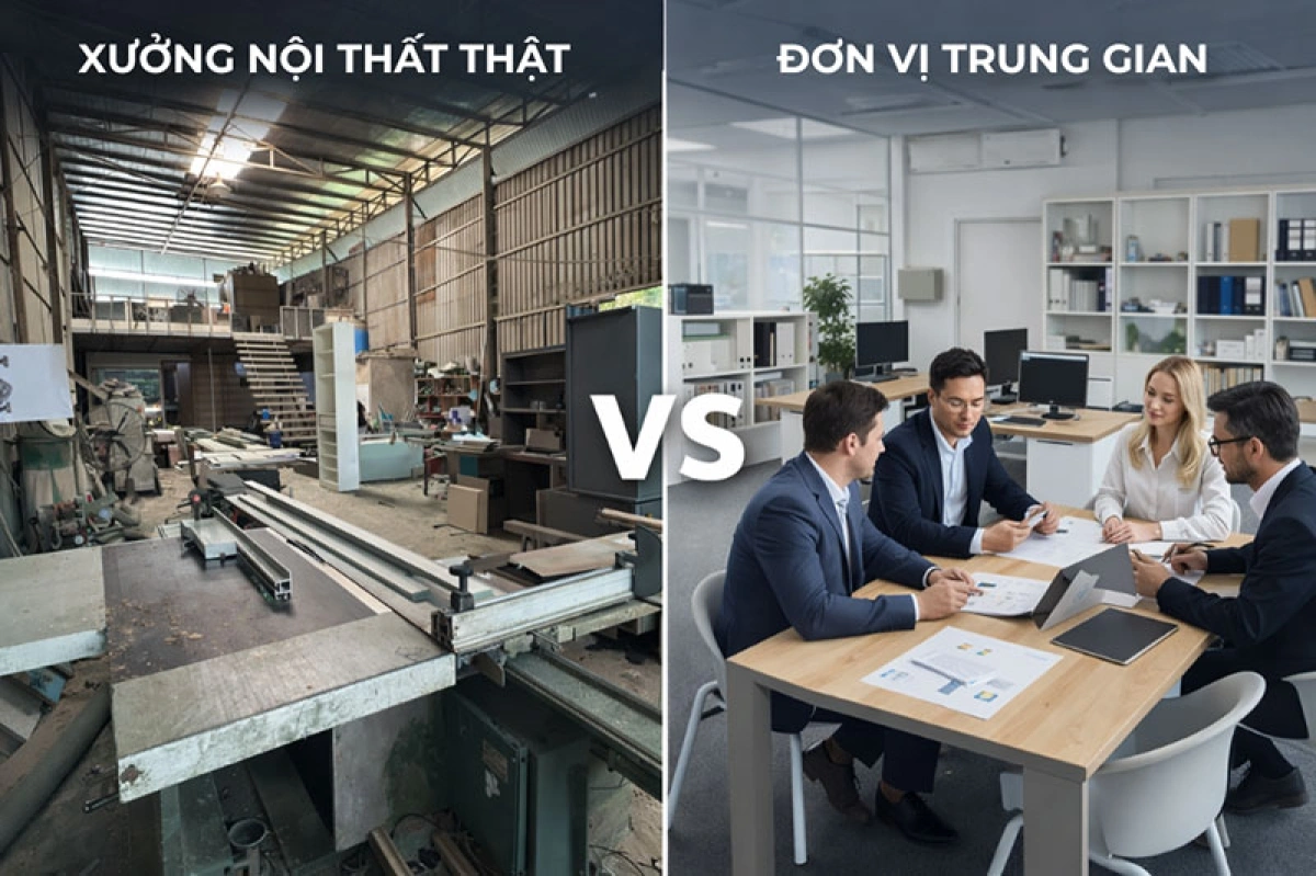 Phân biệt xưởng nội thất thật và đơn vị thi công trung gian