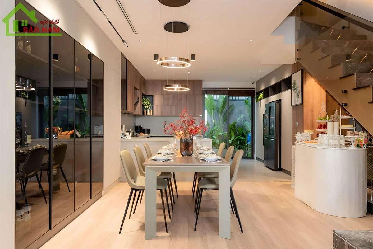 Mẫu tủ bếp chữ U đẹp hiện đại