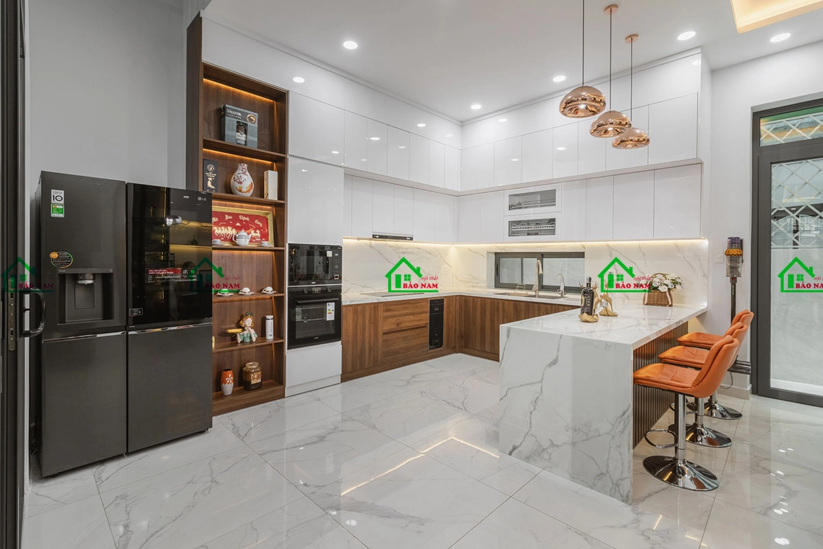 Mẫu thiết kế phòng bếp đẹp hiên đại cho nhà phố