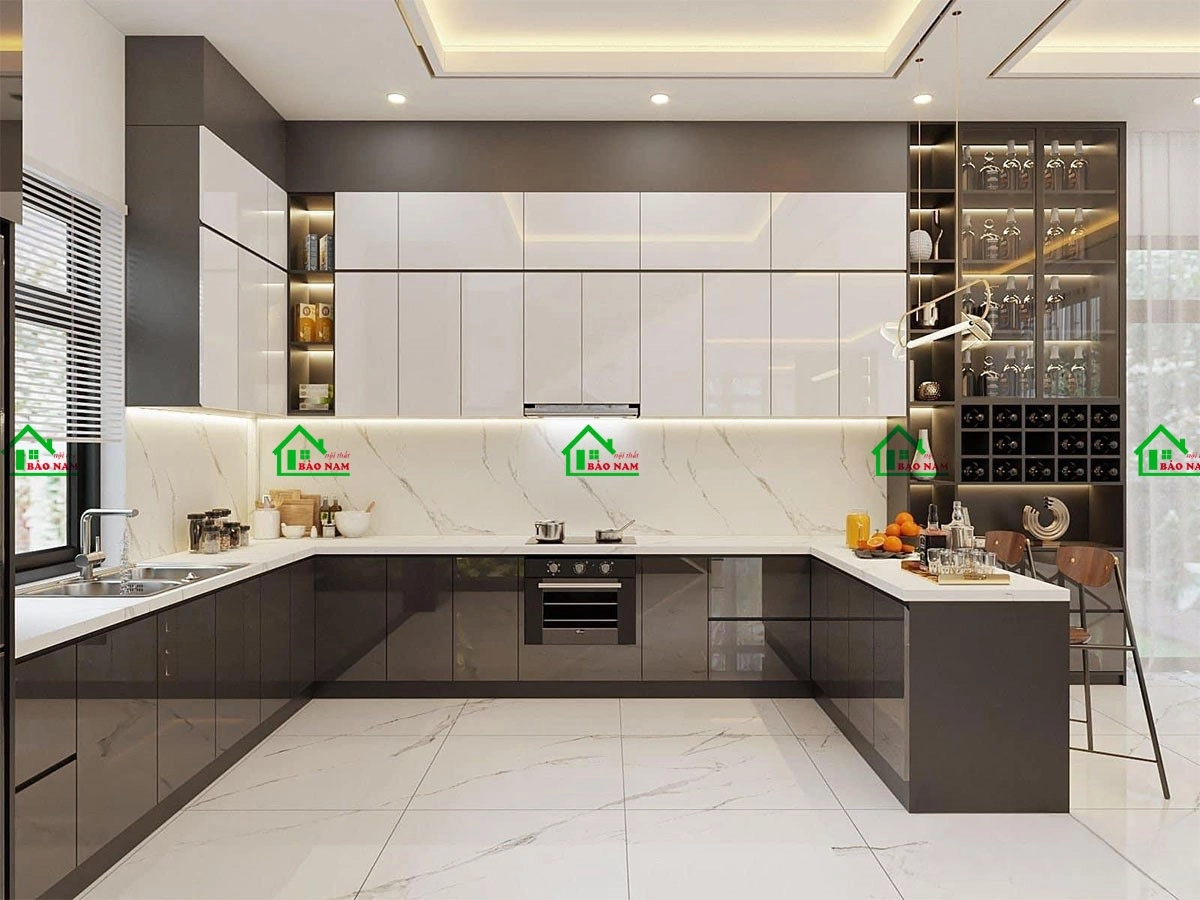 Thiết kế tủ bếp thông minh giúp mở rộng không gian lưu trữ