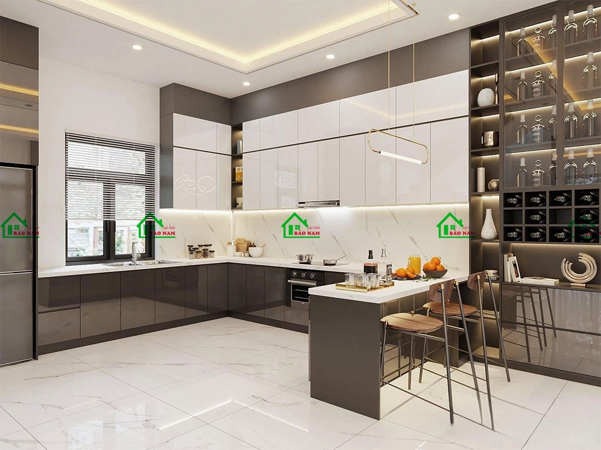 Thiết kế tủ bếp thông minh giúp mở rộng không gian lưu trữ