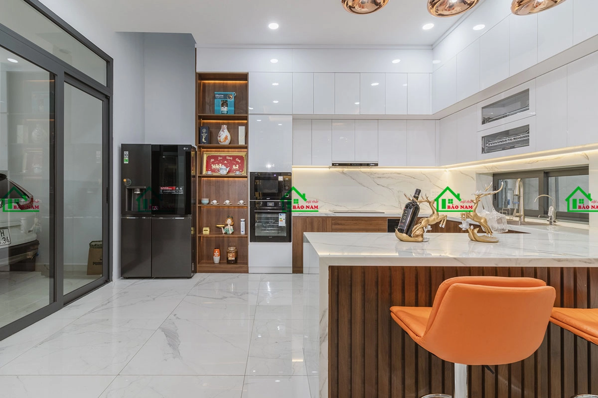 Mẫu thiết kế phòng bếp đẹp hiên đại cho nhà phố