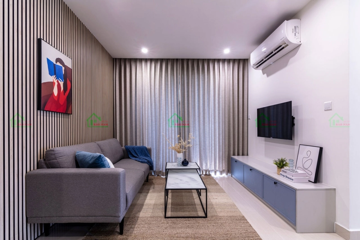 Phòng khách đẹp cho chung cư 1 phòng ngủ