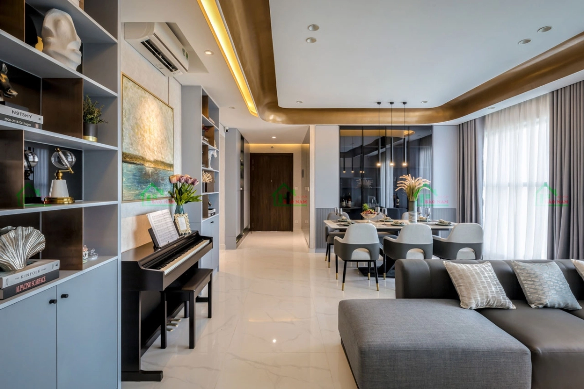 Phòng khách đẹp cho chung cư 3 phòng ngủ