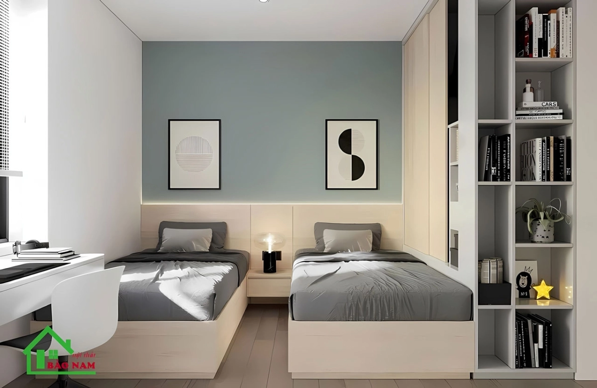 Thiết kế phòng ngủ đôi cho hai bé trai tạo sự hứng khởi và kết nối trong không gian chung
