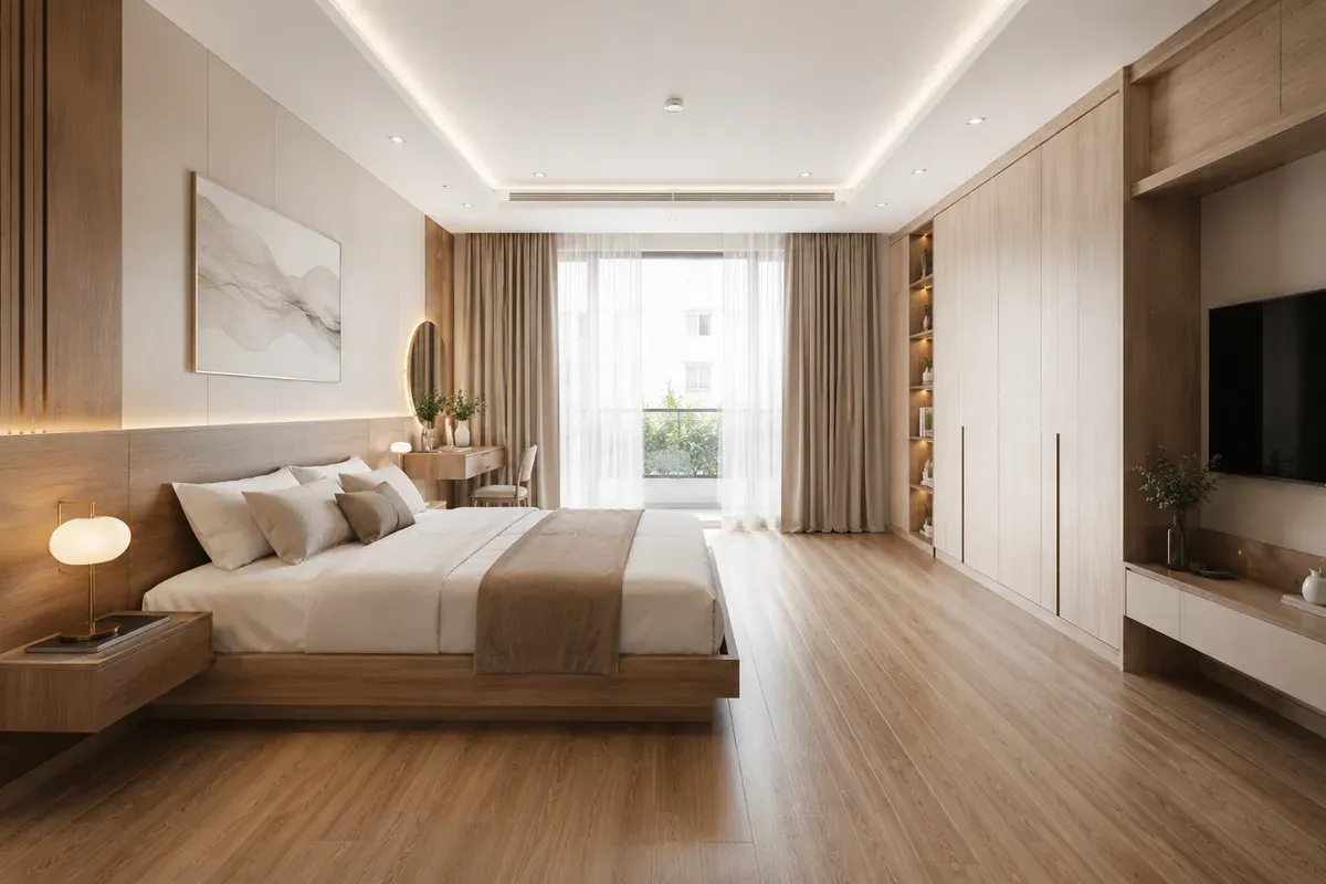 Mẫu phòng ngủ đẹp kết hợp giữa thiết kế thẩm mỹ, công năng sử dụng và không gian nghỉ ngơi thoải mái