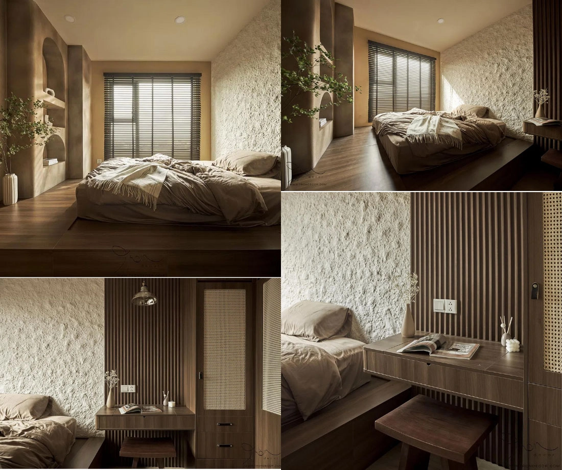 Thiết kế phòng ngủ Phong cách Rustic