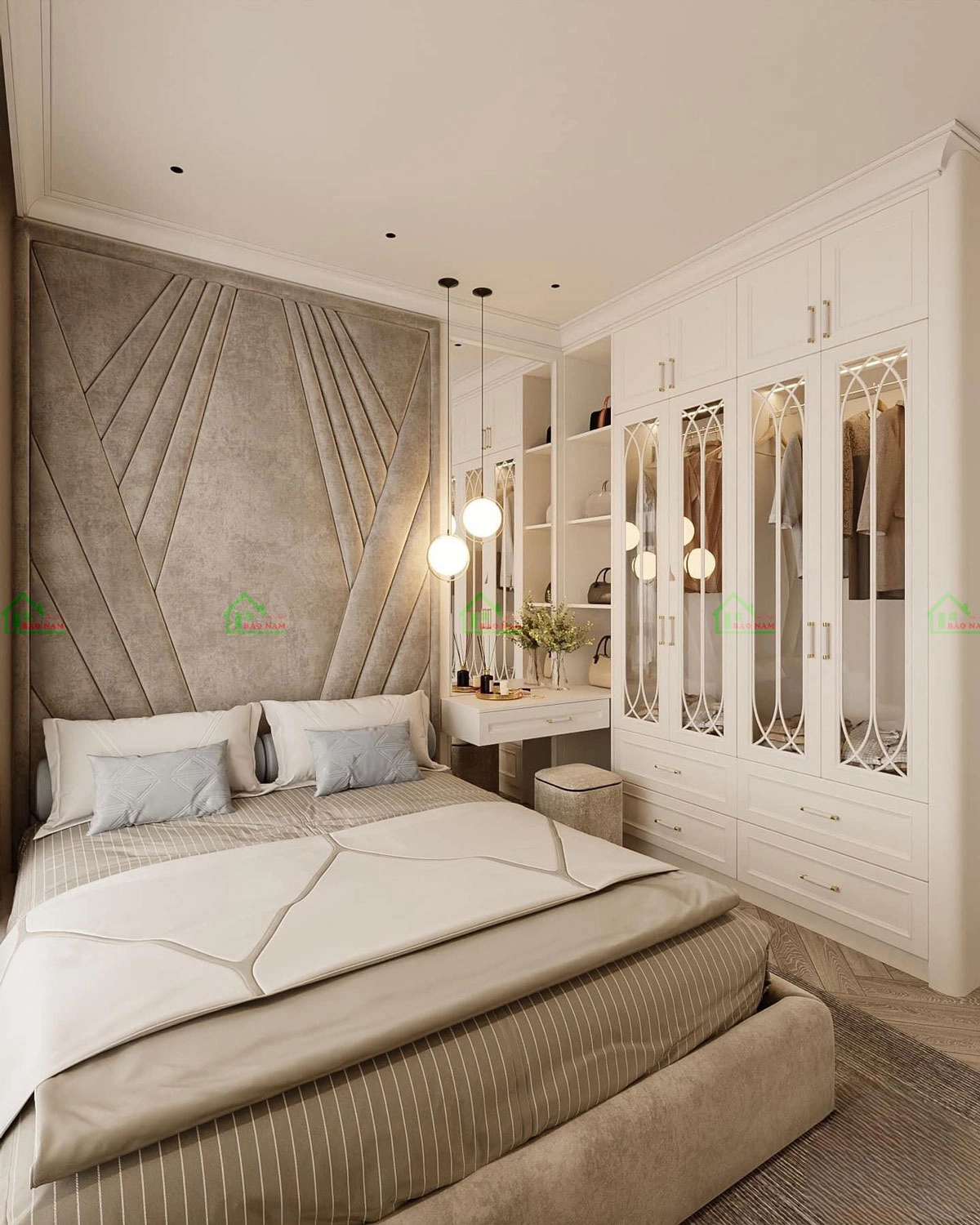 Thiết kế nội thất phòng ngủ phong cách Tân cổ điển sang trọng